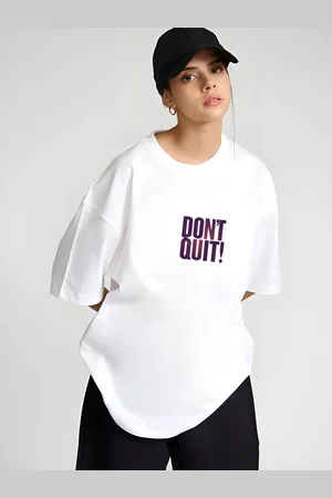 Moda Rapido Women Typography Printed Round Neck Cotton Oversized T-shirt