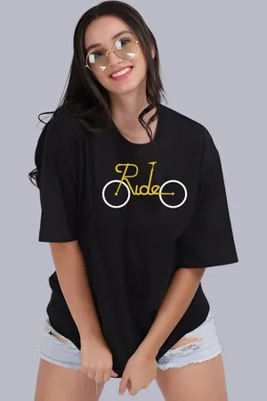 Moda Rapido Women Typography Printed Round Neck Cotton Oversized T-shirt
