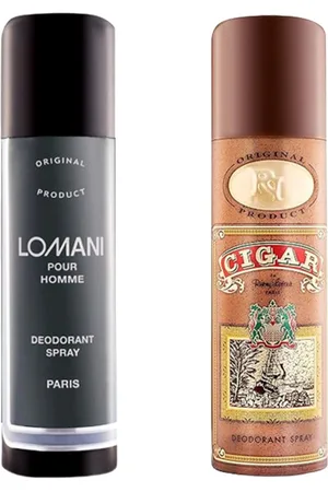 LOMANI Set Of 2 Pour Homme & Cigar Long Lasting Deodorant Spray - 200g Each