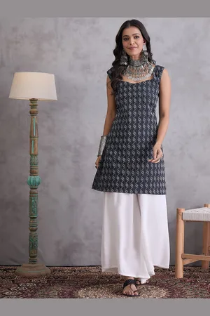 InWeave Women Printed Regular Pure Cotton Kurta with Palazzos