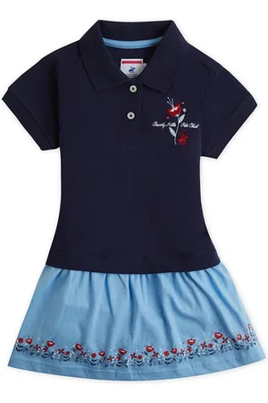 Beverly Hills Polo Club Girls Shirt Collar A-Line Dress