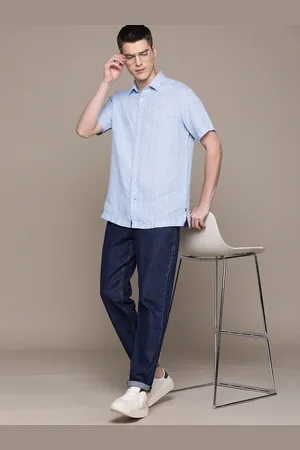 Nautica Linen Spread Collar Casual Shirt