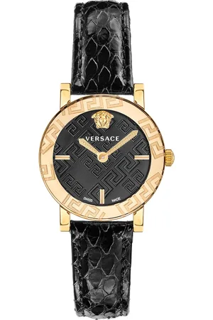 VERSACE Women Dial & Leather Textured Straps Analogue Watch VEU300221
