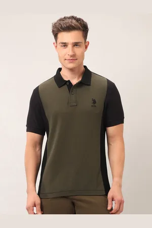 Ralph Lauren Men Brand Logo Colourblocked Polo Collar Pockets Slim Fit T-shirt