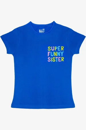 BodyCare Girls Typography Printed Round Neck Cotton T-Shirt