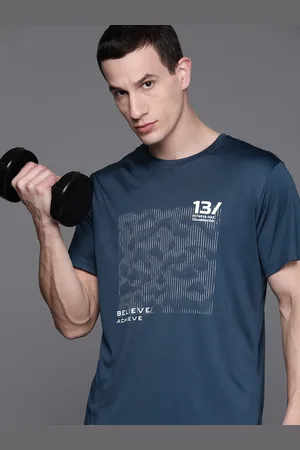 HRX Men Printed Rapid-Dry Training T-shirt with Reflective Detail