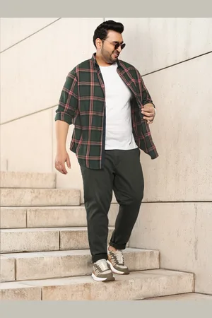 Sztori Men Plus Size Pure Cotton Checked Casual Shirt