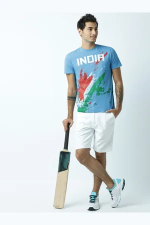 Huetrap Men Blue Printed Round Neck T-shirt