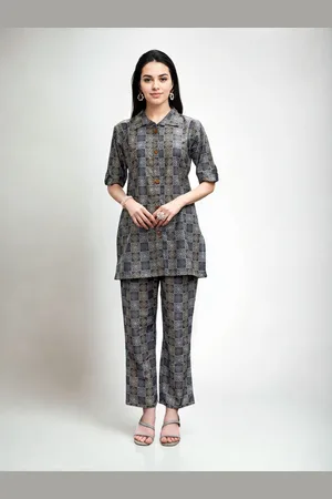 Moda Rapido Printed Shirt Collar Shirt With Trousers Co-Ords