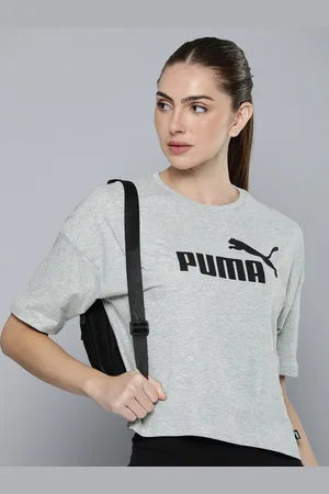 PUMA Women Brand Logo Printed Relaxed Fit Pure Cotton T-shirt