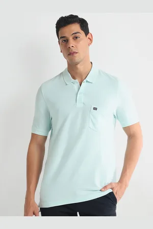 Arrow Striped Polo Collar Cotton T-shirt