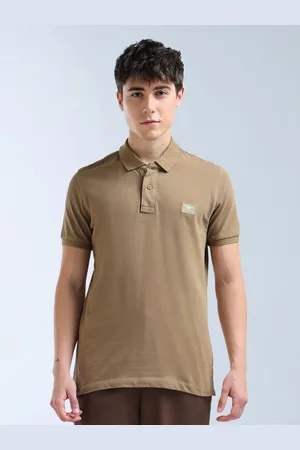 Flying Machine Polo Collar Short Sleeves Pure Cotton Casual T-shirt