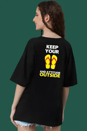 DressBerry Women Typography Printed Round Neck Cotton Oversized T-shirt