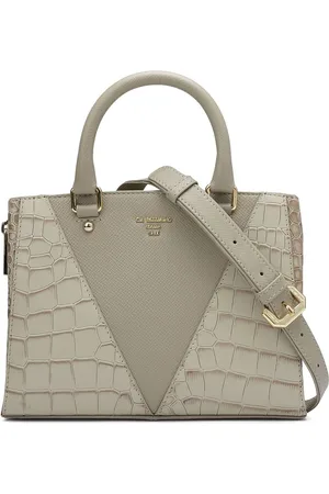 Da Milano Women Textured Leather Quilted Structured Handheld Bag