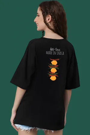 DressBerry Women Graphic Printed Round Neck Cotton Oversized T-shirt