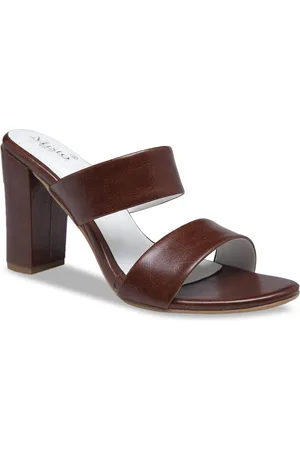 Misto Women Brown Solid Block Heels