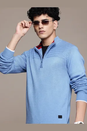 Roadster The Lifestyle Co. Self Design Mock Collar Sweater
