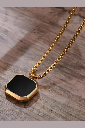 KARISHMA KREATIONS Gold-Plated Geometric Pendant with Chain