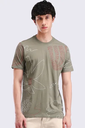 Flying Machine Men Conversational Printed Round Neck Cotton T-shirt