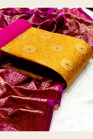 MORLY Dupion Silk Banarasi Jacquard Unstitched Dress Material