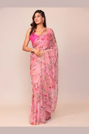 ZARI Floral Printed Saree
