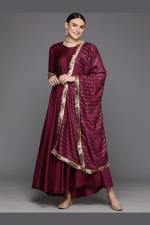 Indo Era Fit & Flare Liva Ethnic Dress & Dupatta