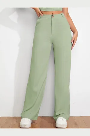 Chemistry Women Relaxed Straight Leg Straight Fit High-Rise Trousers