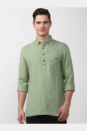Peter England Men Green Slim Fit Casual Shirt