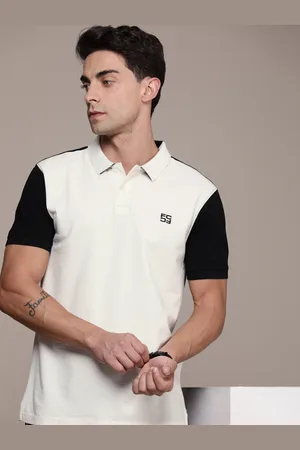 French Connection Colourblocked Polo Collar Pure Cotton T-shirt