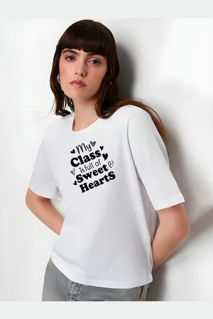Moda Rapido Women Typography Printed Round Neck Cotton Oversized T-shirt