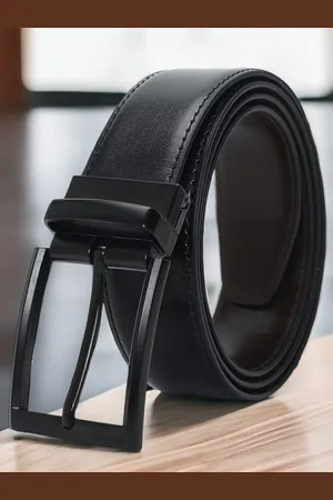 Mast & Harbour Men PU Solid Tang Reversible Formal Belt