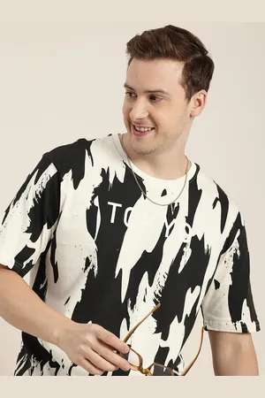 HERE&NOW Printed Drop-Shoulder Sleeves Pure Cotton T-shirt