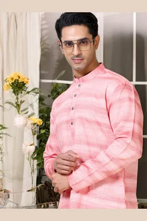 TATTVA Woven Design Mandarin Collar Straight Kurta