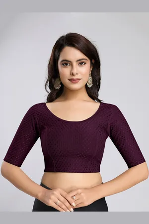Trendmalls Women Cotton & Elastane Stitched Saree Blouse