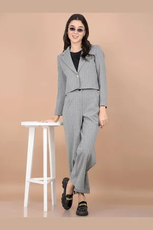 Crimsoune Club Checked Blazer With Trousers