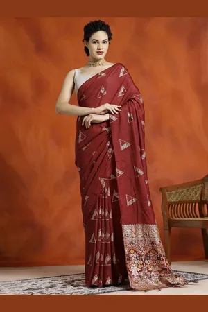 Jaipur Silk Blend Banarasi Zari Woven Saree