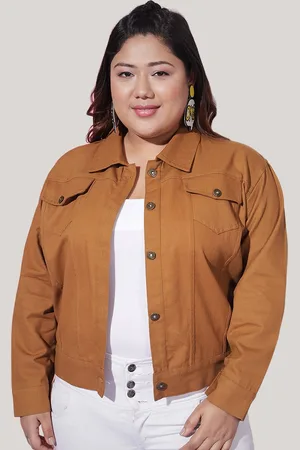 BuyNewTrend Plus Size Lightweight Twill Denim Jacket