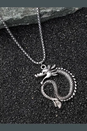 French Accent Silver-Plated Pendant With Chain