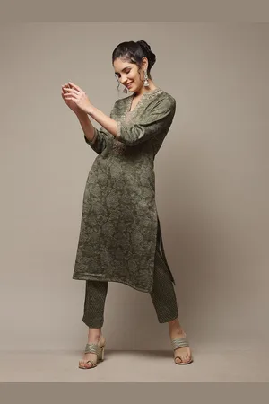 Biba Women Floral Embroidered Regular Kurta with Palazzos