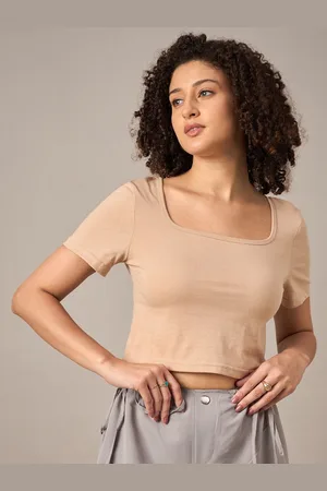Mayra Women V-Neck Raw Edge T-shirt