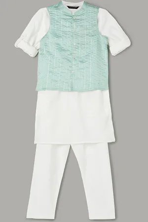 Lifestyle Boys Regular Pure Cotton Kurta With Pyjamas & Nehru jacket