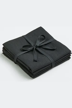 H&M Charcoal Grey 4-Pack Cotton Napkins