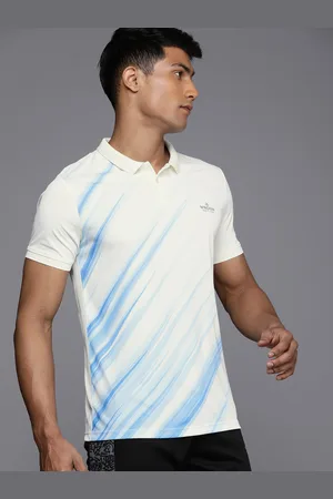 WROGN Men Brand Logo Striped Polo Collar Dry-Pro Slim Fit T-shirt