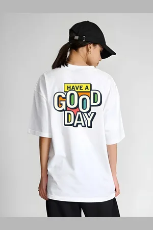 Moda Rapido Women Typography Printed Round Neck Cotton Oversized T-shirt