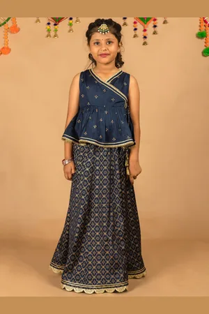 HERE&NOW Girls Woven Design Top With Skirt