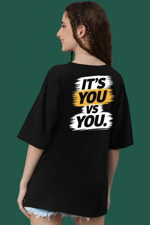 DressBerry Women Typography Printed Round Neck Cotton Oversized T-shirt