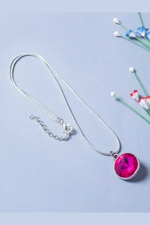 Golden Peacock Stone Studded Round-Shaped Pendant With Chain