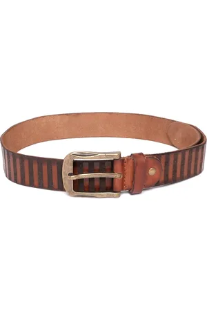 ART N VINTAGE Men Striped Leather Belt
