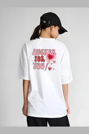 DressBerry Women Typography Printed Round Neck Cotton Oversized T-shirt