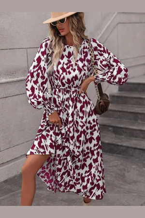 HERE&NOW Print Puff Sleeve Maxi Dress